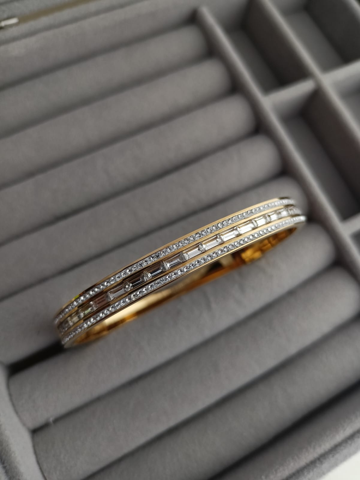 White Stone Bangle
