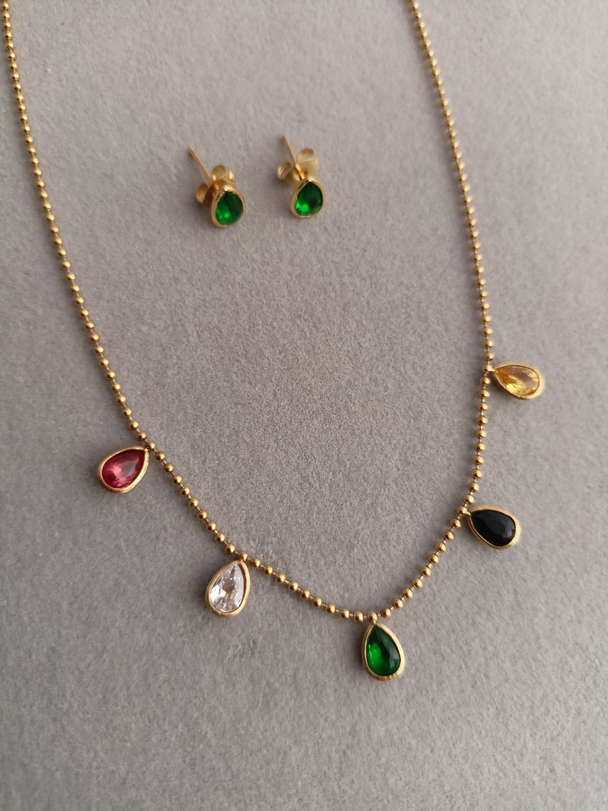 Multicolor Drops Necklace