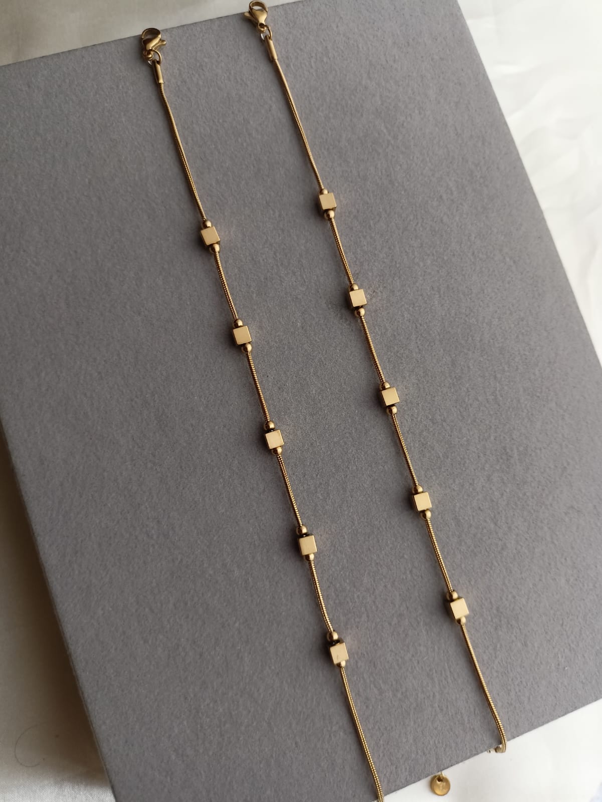 Cube Bead Anklets