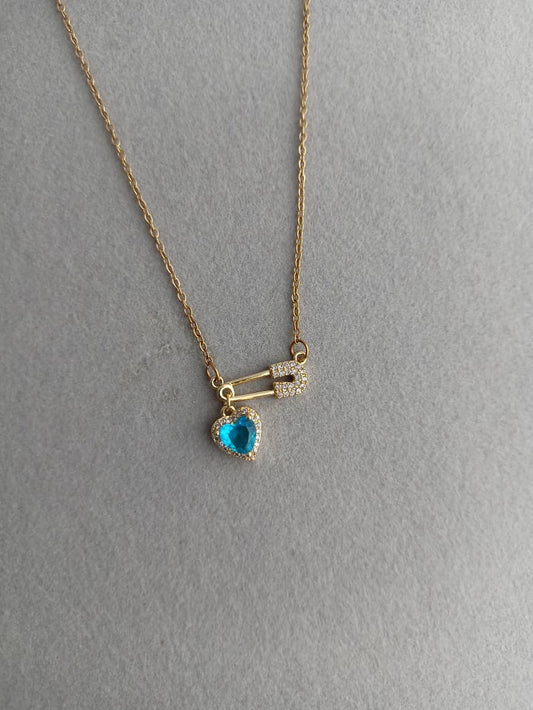 Blue Pin Necklace
