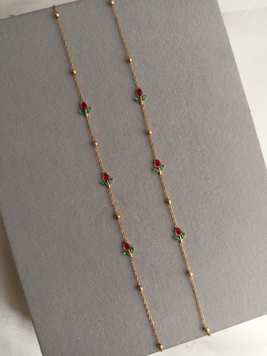 Red Tulip Anklets