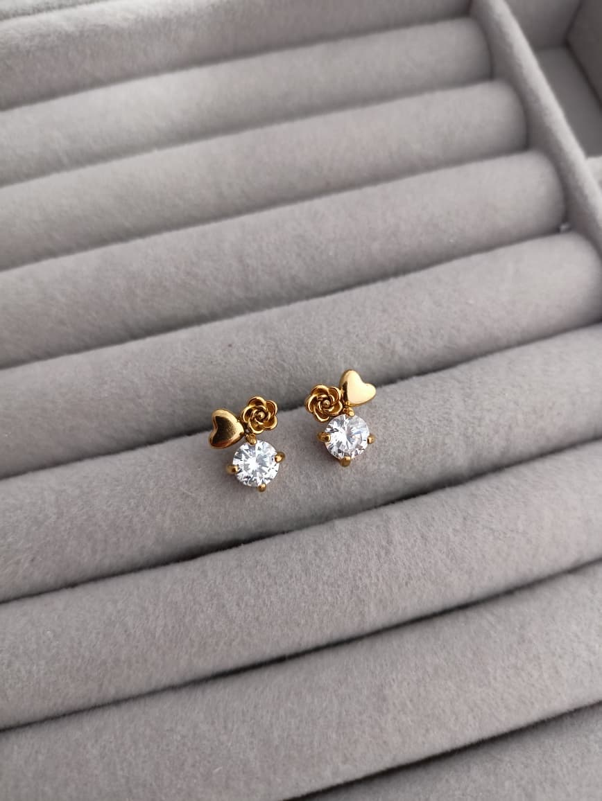 Rose Stone Stud Earrings