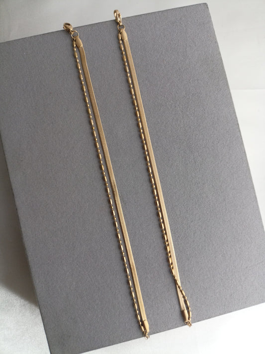 Double layer bead anklets