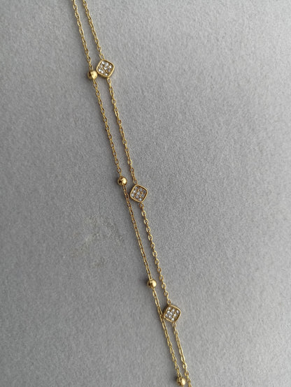 Double layer stone anklet(single piece available)