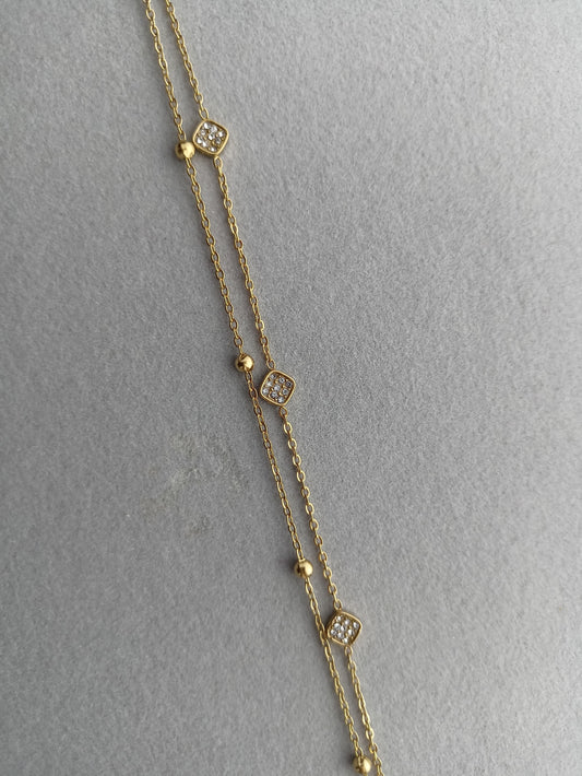 Double layer stone anklet(single piece available)