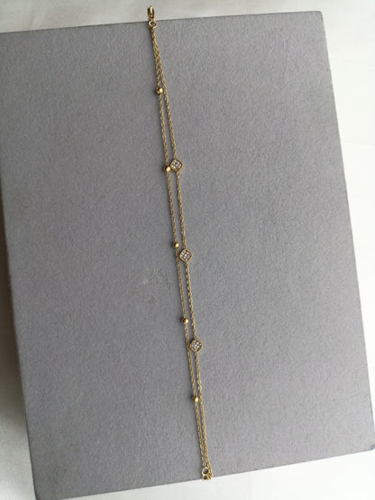 Double layer stone anklet(single piece available)