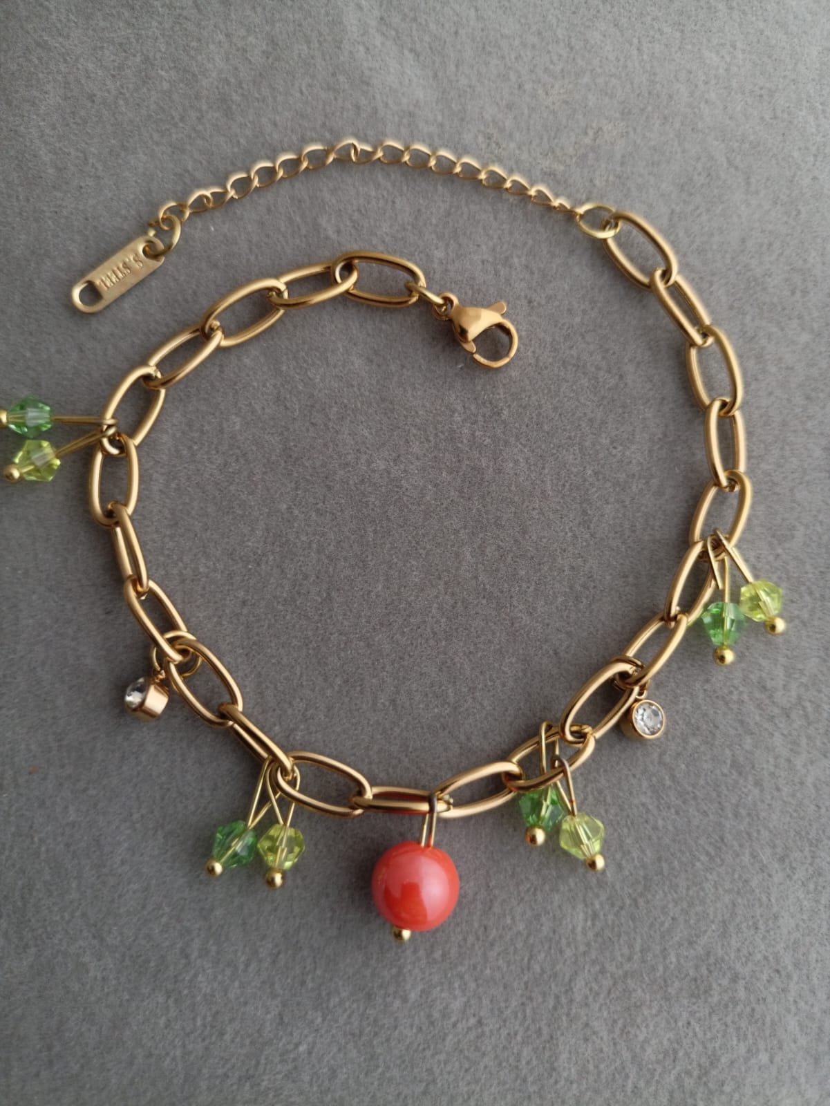 Orange Charm Bracelet
