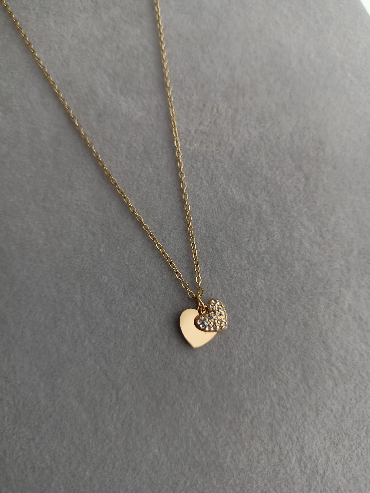Double Golden Love Stone Necklace