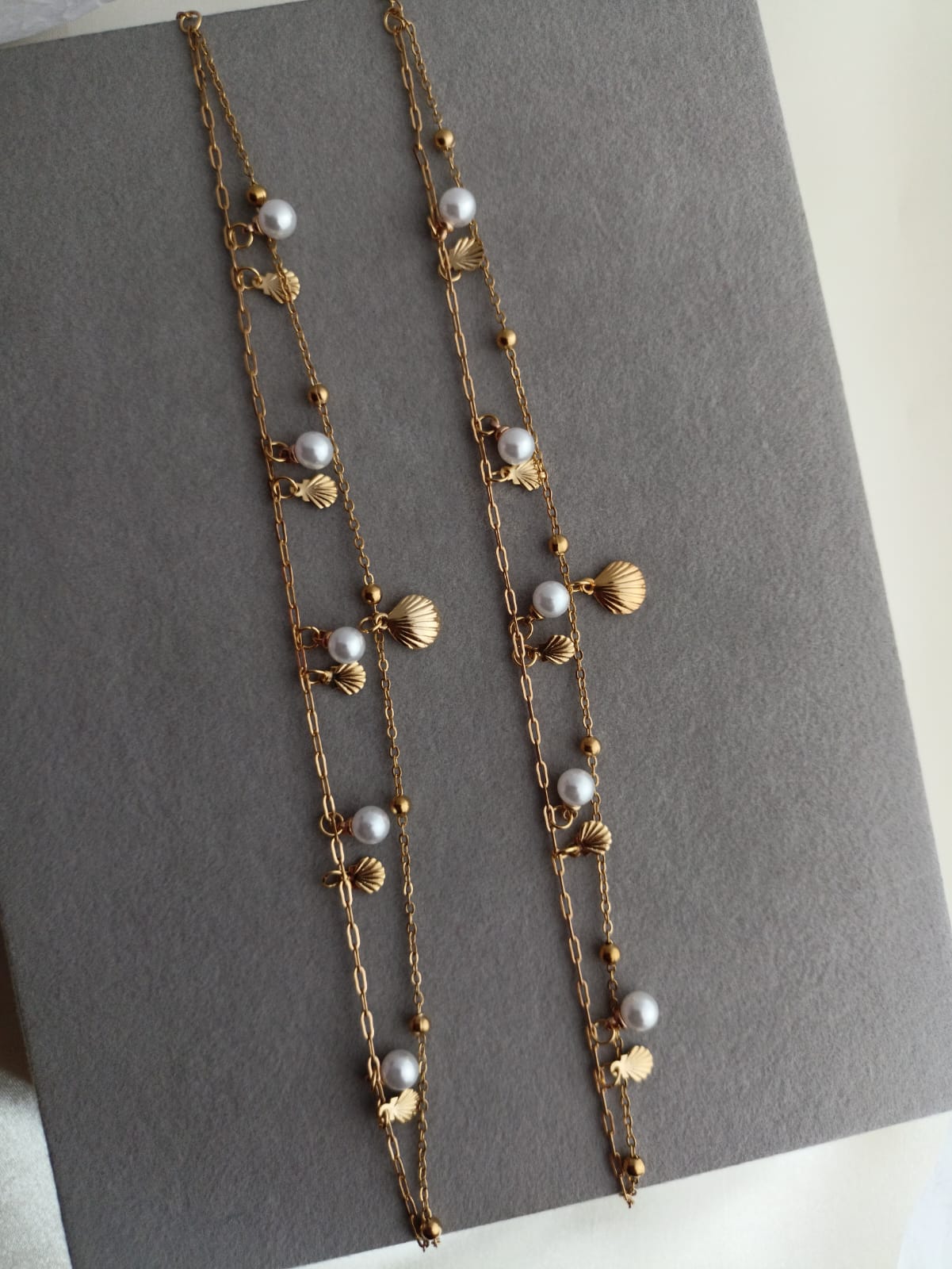 Double Layer Shell Anklet(Pair)