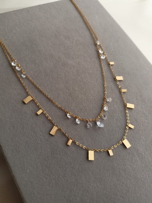Double Layer Stone Necklace