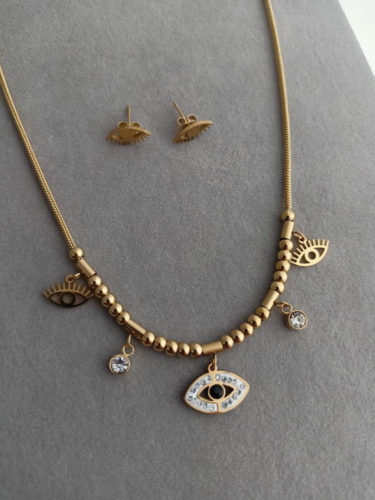 Evil Eye Necklace Set