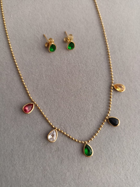 Multicolor Drops Necklace
