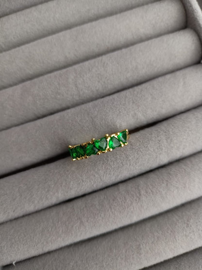 Green Hearts ring
