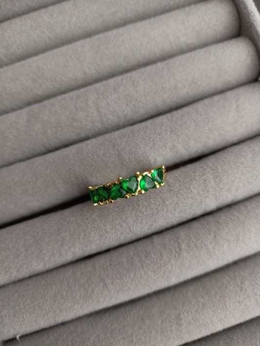 Green Hearts ring