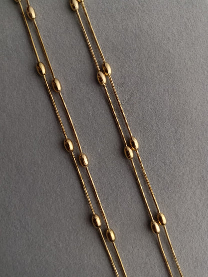 Double layer Oval Bead Anklets