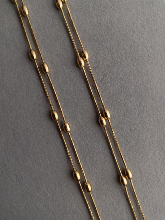 Double layer Oval Bead Anklets