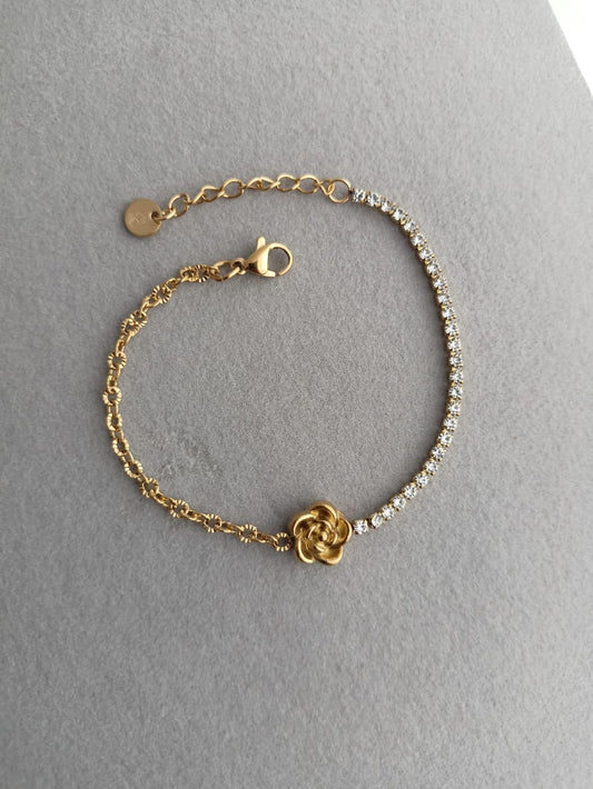 Half Tennis Rose Bracelet