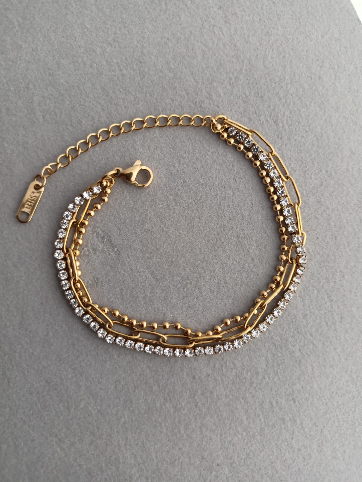 Triple Layer Tennis Bracelet