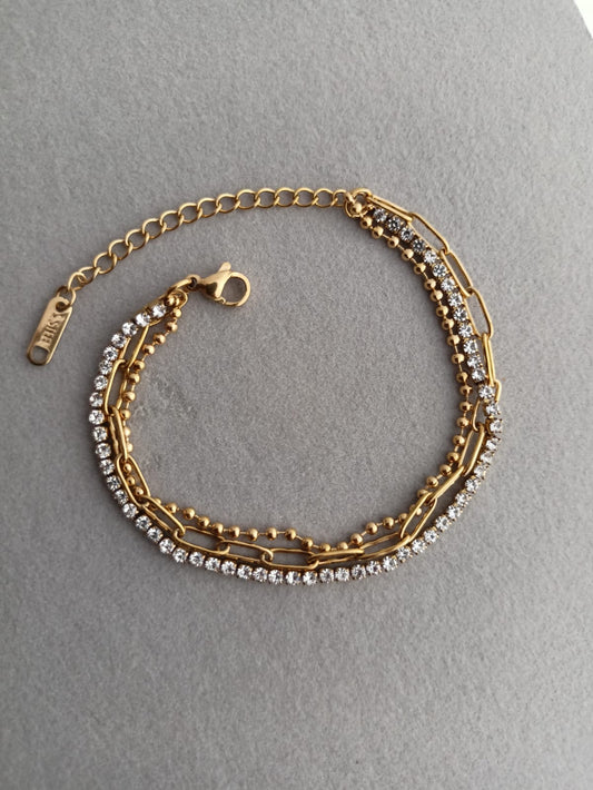 Triple Layer Tennis Bracelet
