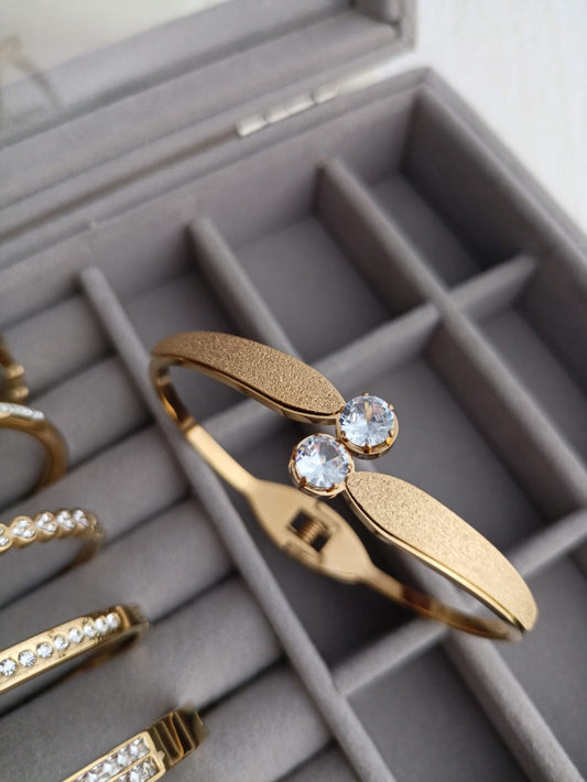 Matte Stone Cuff Bangle