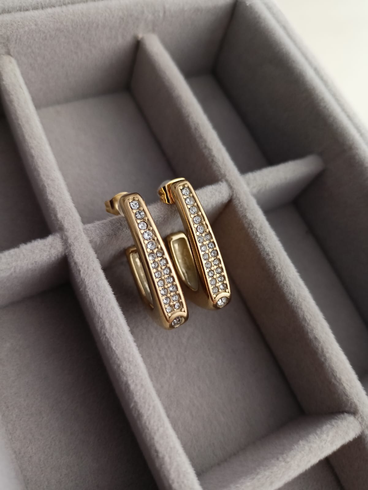 Rectangle Stone Hoops