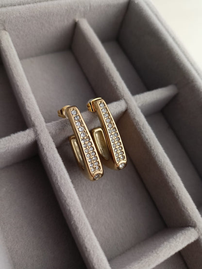 Rectangle Stone Hoops