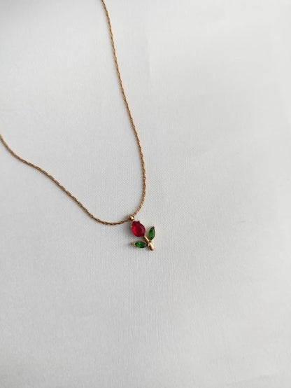 Scarlet Tulip Necklace(red)