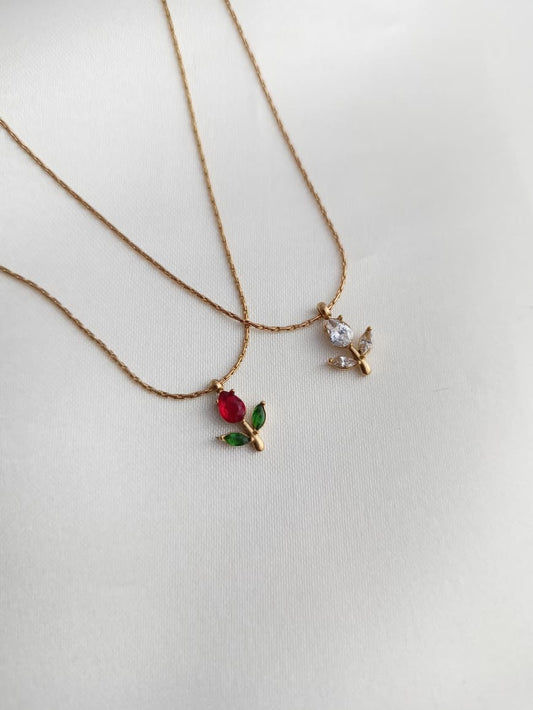 Crystal Bloom Necklace(white)