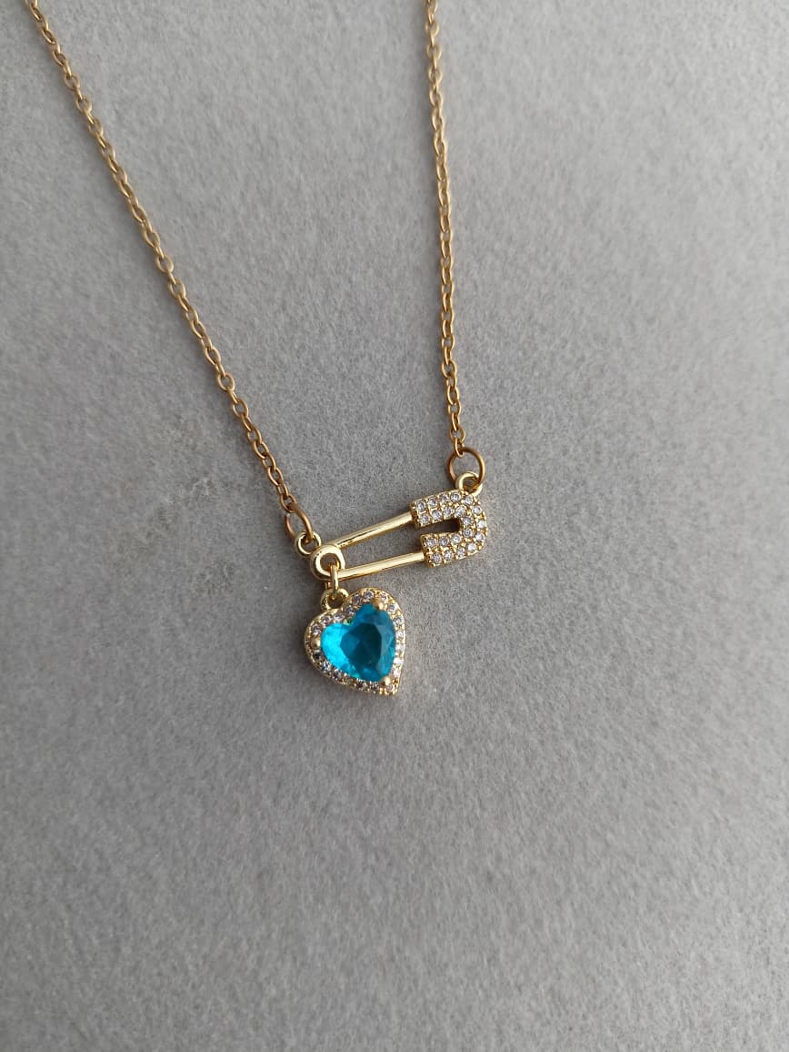 Blue Pin Necklace