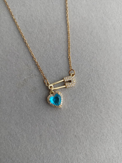 Blue Pin Necklace