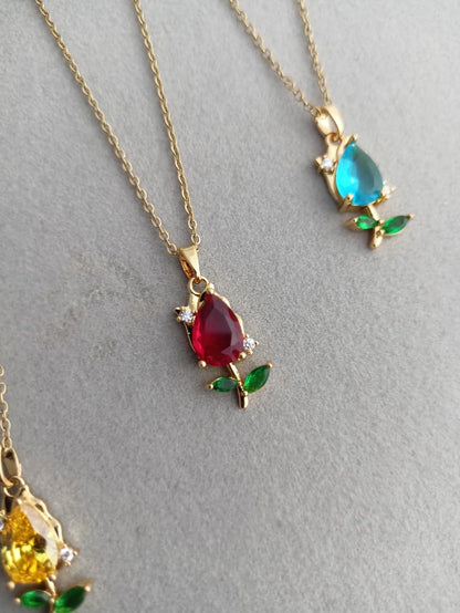 Ruby Bloom Necklace