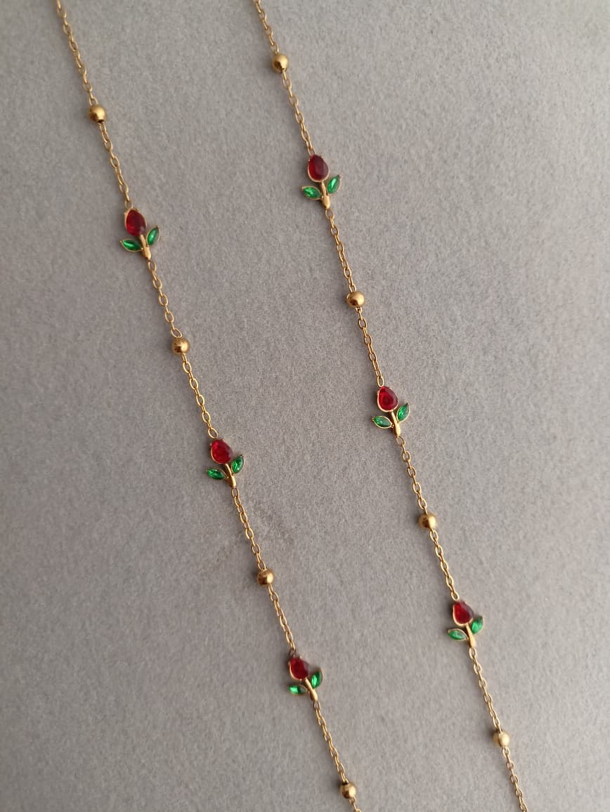 Red Tulip Anklets