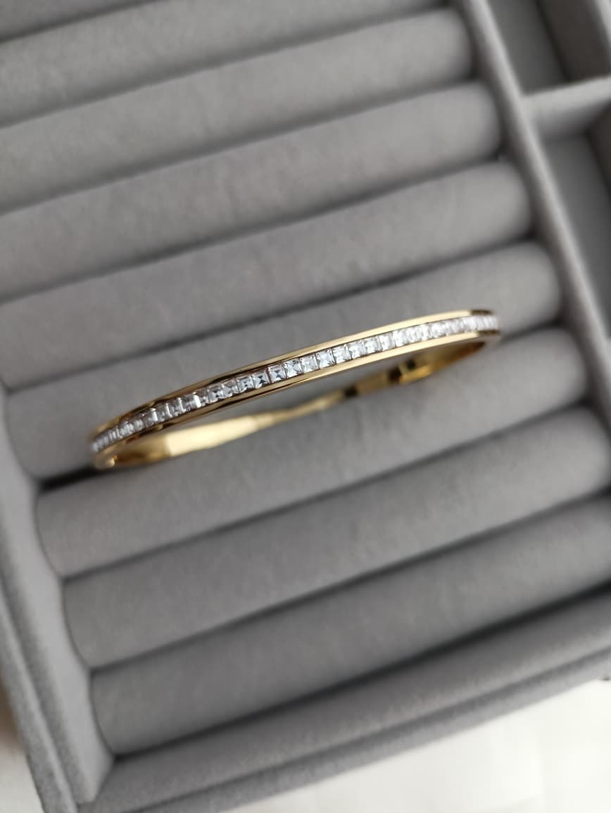 White Stone Bangle