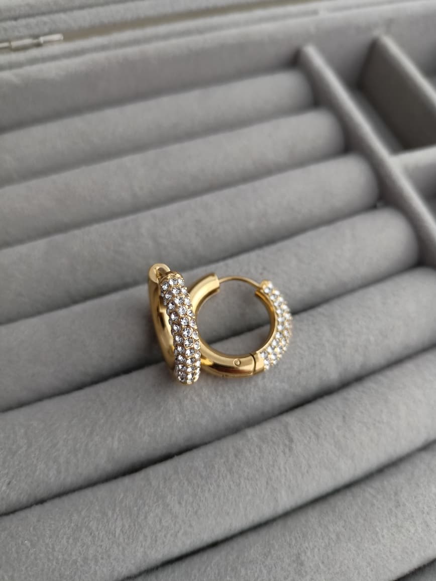 Stone Hoop Earrings