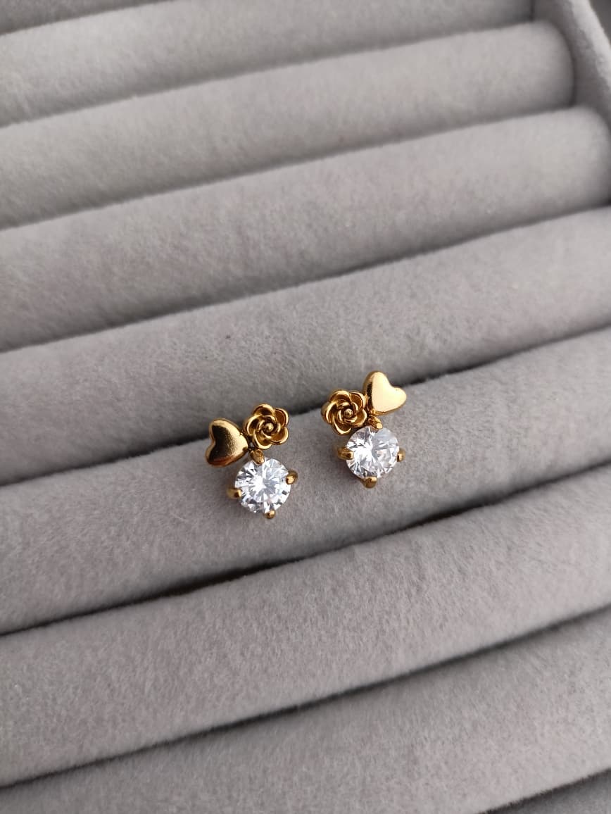 Rose Stone Stud Earrings
