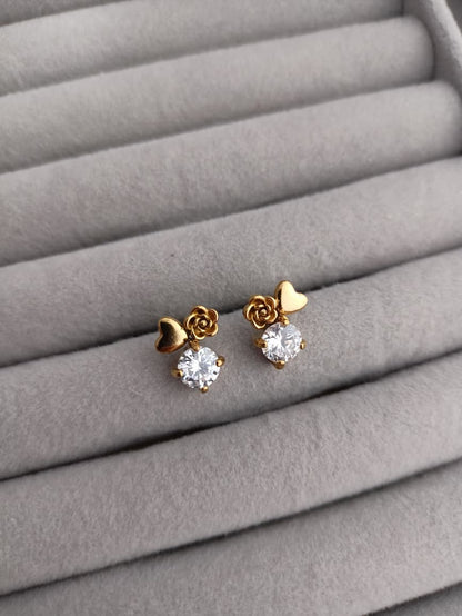Rose Stone Stud Earrings