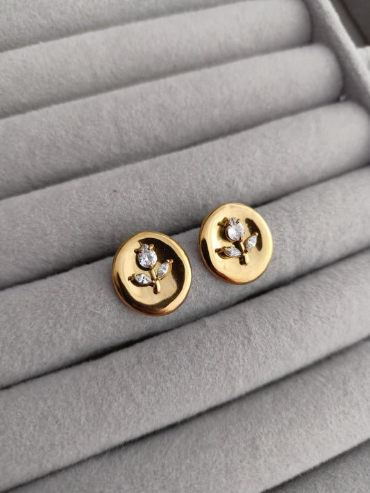 Tulip Engraved Earrings