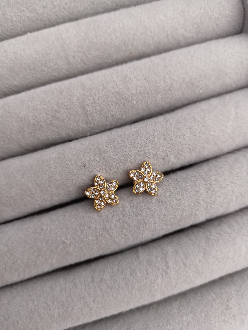 Floral Stone Stud Earrings