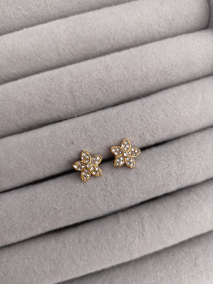 Floral Stone Stud Earrings