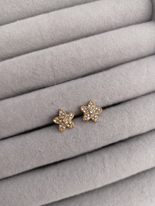 Floral Stone Stud Earrings