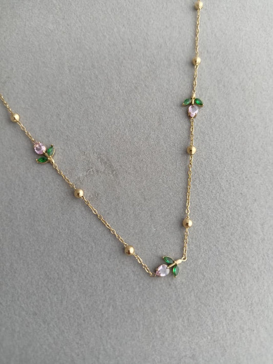Pink Trio Tulip Necklace