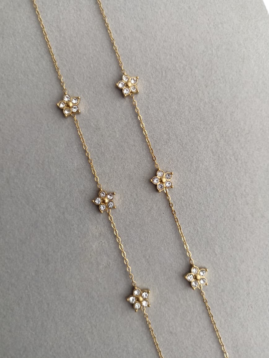 Floral Stone Anklets