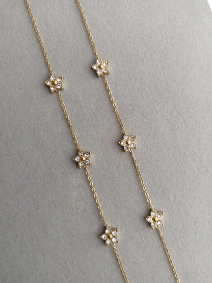 Floral Stone Anklets