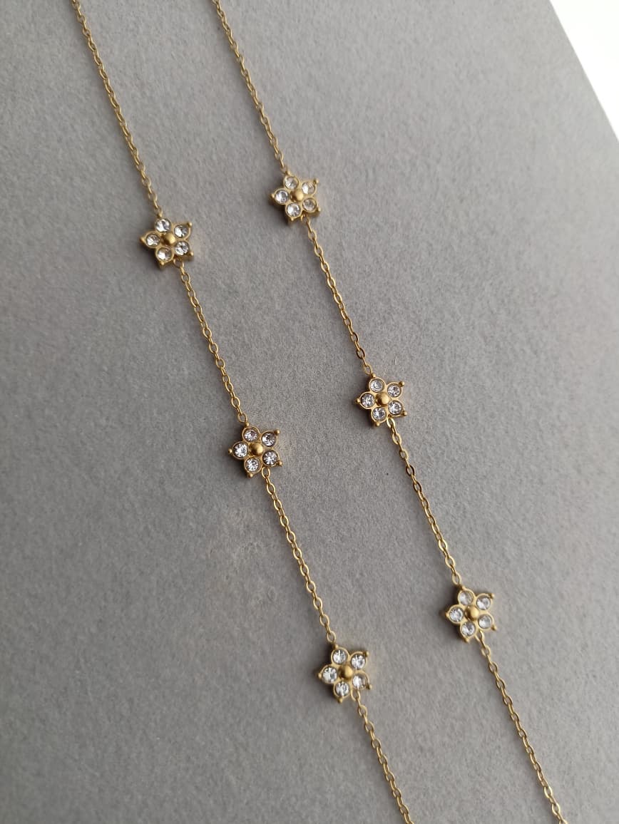 Floral Stone Anklets