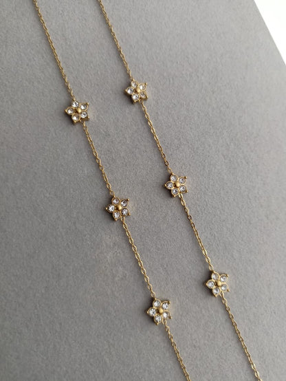 Floral Stone Anklets