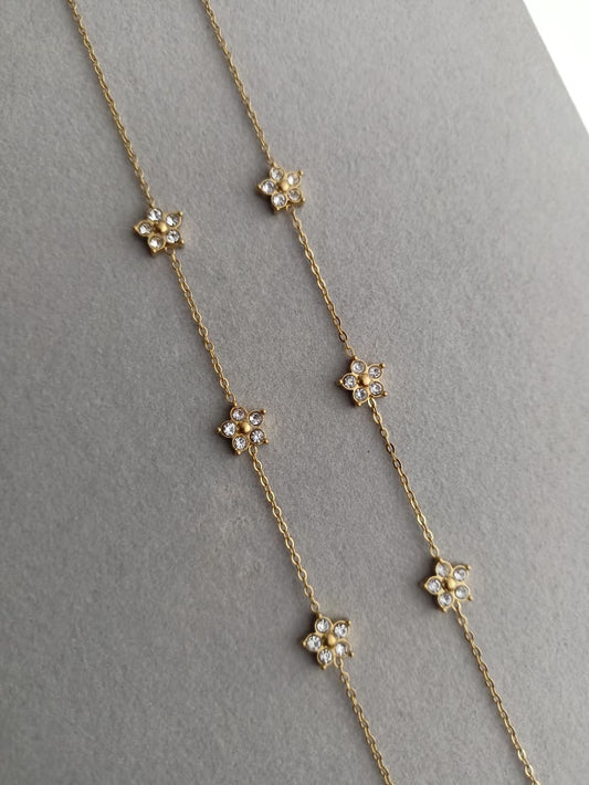 Floral Stone Anklets