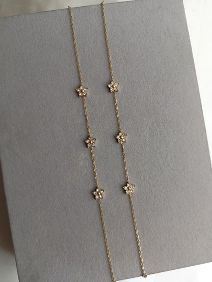 Floral Stone Anklets