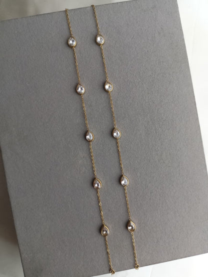 Drop Stone Anklets