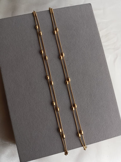 Double layer Oval Bead Anklets