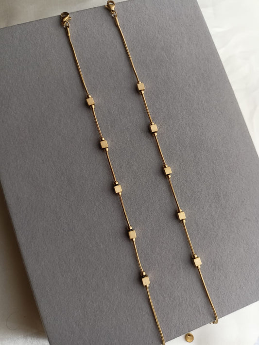 Cube Bead Anklets